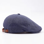 Blue No Logo flat cap, side profile