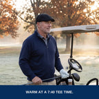 Golfer on a frosty October morning: warm at a 7:40 tee time